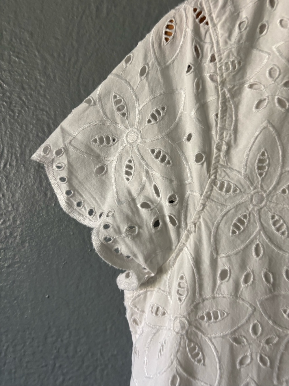 Vineyard Vines White Eyelet Shift Dress 100% Cotton Lined Size 12 - Picture 12 of 12